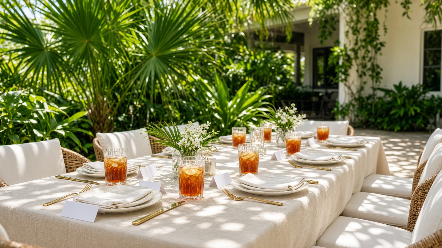 Sunlit networking table in Sarasota